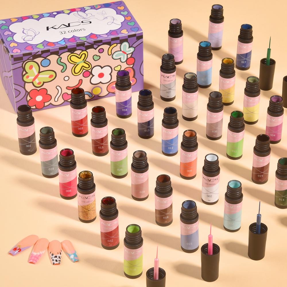 

kads 3 мл гель-лак для ногтей 32 шт./компл. УФ-гель для самостоятельной росписи, рисования, маникюра, лака для дизайна ногтей, геля для маникюра, наборы