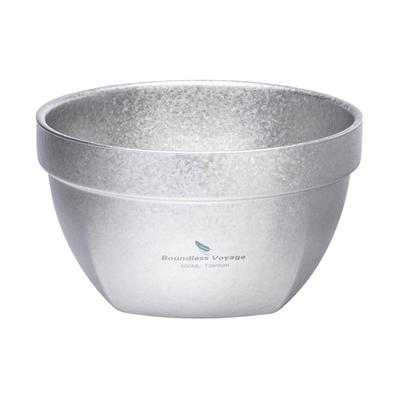 Viagem Sem Limites Titânio Arroz Ramen Sopa de Arroz com Bolsa de Armazenamento Cristal Ti1161T Tigela de Parede Dupla, 500ml, Tigela, Tigela, Tigela, Resistente ao Calor,