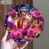 Metal Wall Art High Heel Chic Round Poster for Bar