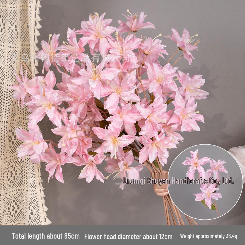 3-Head Small Lily Monet Artificial Flowers for DIY Wedding and Event Decoration