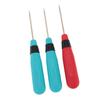 3Pcs Leather Stitching Sewing Awl Set Anti Slip Plastic Handle Steel Needle Round Hole Portable
