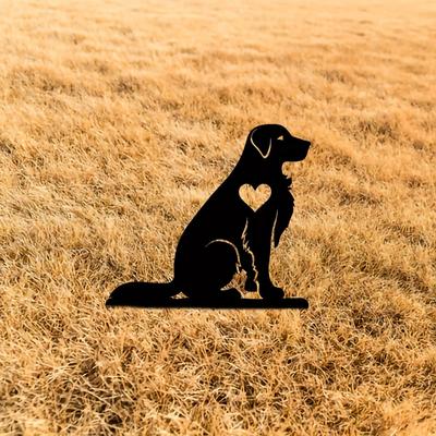 Smart Dog Gartenstecker, Eisenkunst, Silhouette, Metall, Hofschild, kreative Hofdekoration für den Außenbereich