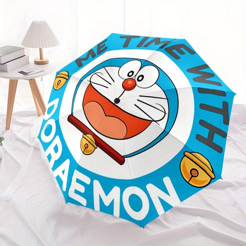 Doraemon Me Time Automatic Folding Umbrella with Sturdy Iron Frame, Portable Compact Travel Umbrella All-Season Use Parties 0807055