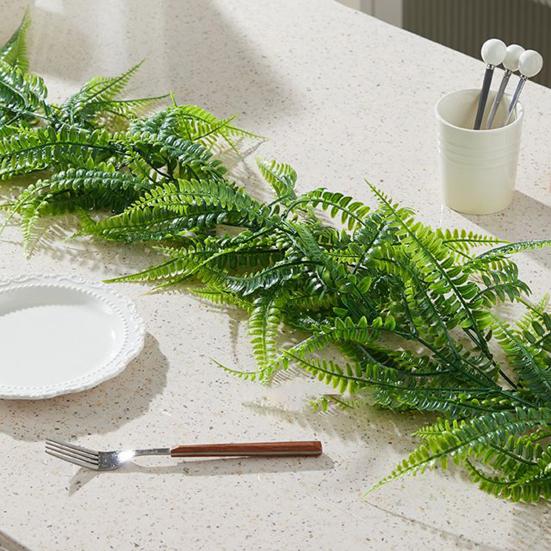 6 Ft Artificial Greenery Garland Green Vine Fake Eucalyptus Ferns Garland Faux Hanging Plants for Wedding Arch Layout Wreath Home Garden Decoration