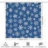 Blue White Snowflake Shower CurtainWaterproof, Non-Slip Bathtub Cover for Home Decor Washable Fabric with Hook Rings Set (89 x 7