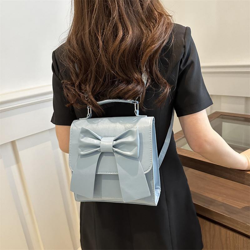 Fashionable Butterfly Knot Shoulder Bag Trendy Street Style Pu Material Versatile Backpack