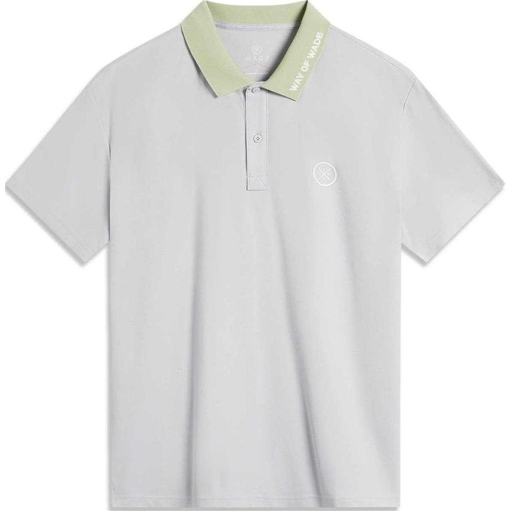 Li Ning Fitness Series Letter Casual Comfortable Sports Polo Shirt Men Tops Gray APLU209-3