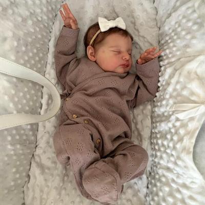 19 hüvelykes Bebe újszülött újjászületett baba Laura kézzel készített, 3D festett bőr, már kész Valósághű baba babák 49 cm vászontest látható vénák szimulációs baba