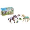 PLAYMOBIL 71356 3 Morgan, Quarter Horse and Shagya Horses, Horses of Waterfall, 28 Pieces, From 5 Years
