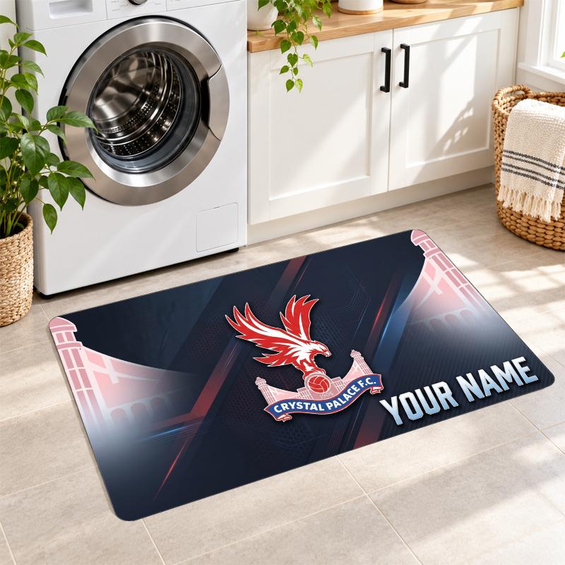 Crystal Palace Custom Name Flannel Rug Kitchen Mat Non Slip Floor Carpet Personalized Home Decor