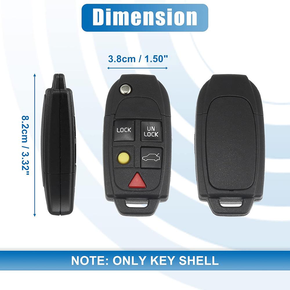 Remote Control Key Housing 5 Buttons for Volvo XC90 V70