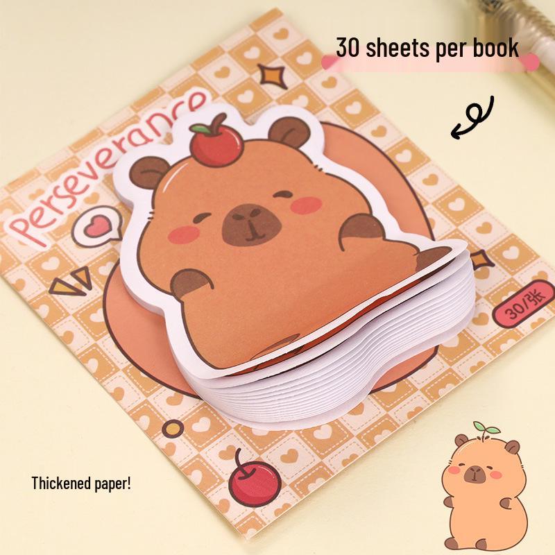 Creative Capybara Cartoon Sticky Notes - Cute & High-Value Adhesive Notes for Students to Remember Things.