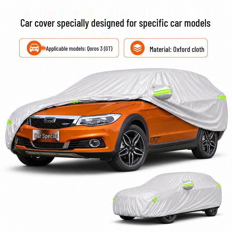 Qoros 3 Car Cover - Sun Protection, Waterproof, Heat Insulation, All-Season, Oxford Cloth
