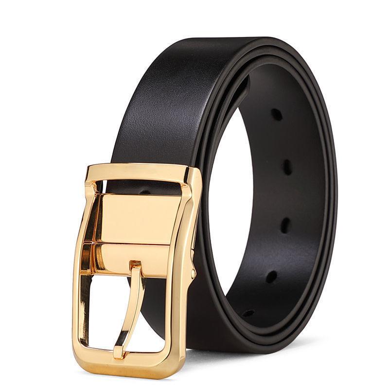 New Genuine Leather Men's Belt Pin Buckle Simple and Versatile Retro Cowhide Belt Youth Casual Jeans Belt