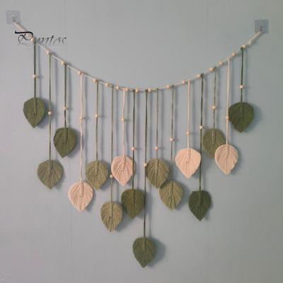 Boho-Makramee-Wandteppich, handgewebt, Makramee-Blatt, hängende Dekoration, Wandkunst, gestrickter Wandteppich für Wohnzimmer, Schlafzimmer, Dekor