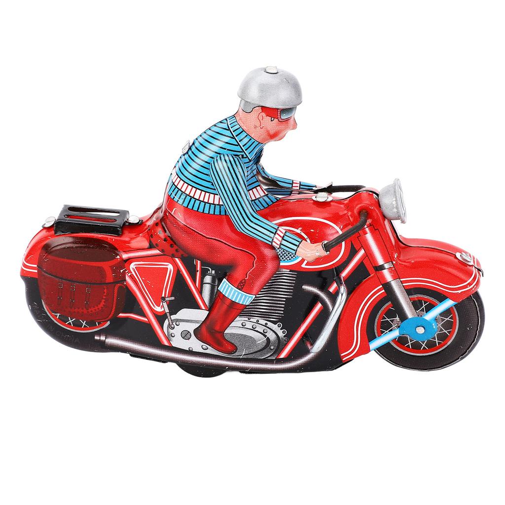Clockwork Motorcycle Toy Retro Decorative Metal Gear Ride Wind Up Motorbike Toy for Kids Adults Coll