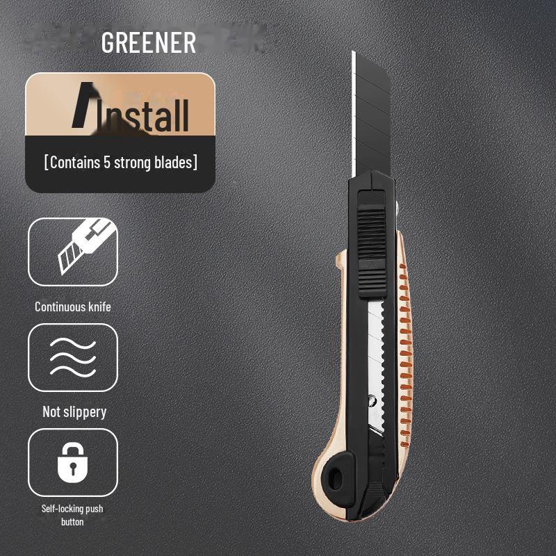 Green Forest Heavy-Duty All-Steel Utility Knife: Industrial-Grade, Thickened, Durable, Large Wallpaper & Paper Cutter