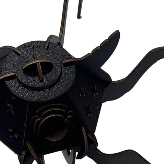 3D Wooden Puzzle Spider Model with Light Steampunk Mechanical Spider Figurine 3D Jigsaw Puzzle Desk Ornament for Halloween Decor