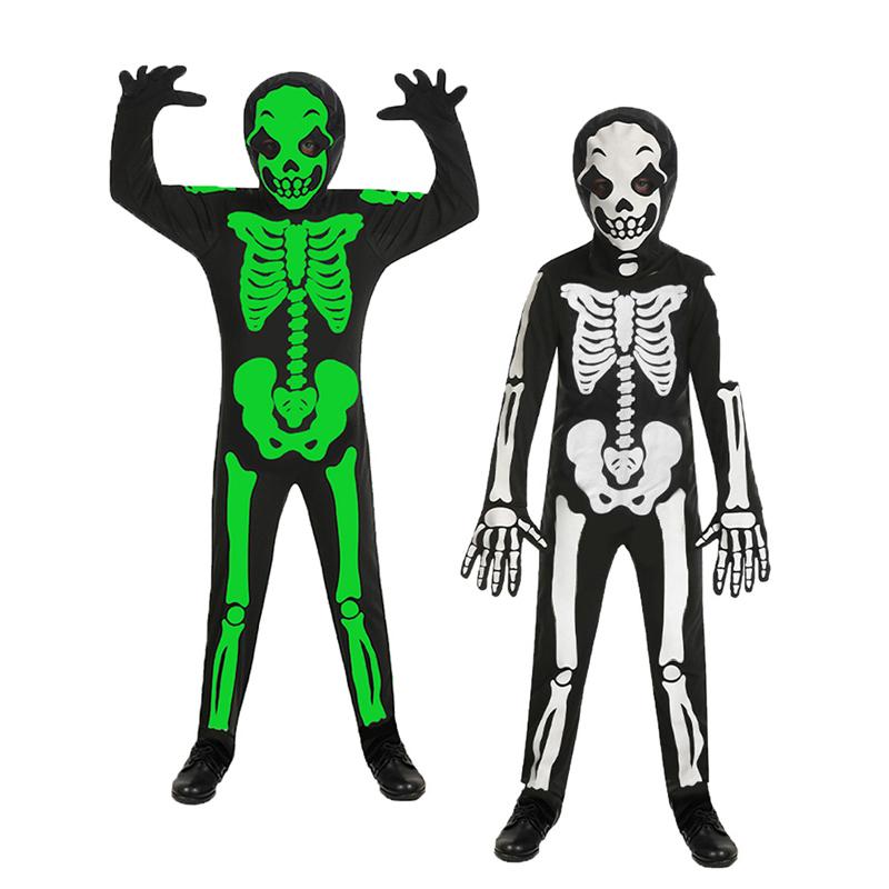 Halloween Skeleton Monster Cosplay Costume Skeleton Night Light Jumpsuit Carnival Horror Party Costume