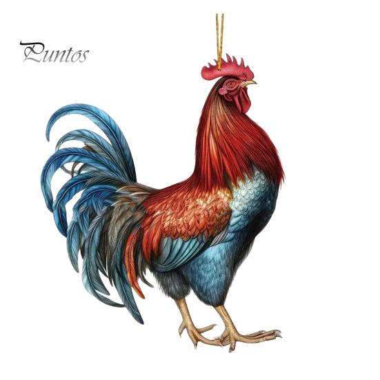 

Мультяшный петух акриловый кулон милый рождественский елочный подвесной орнамент очаровательное рождественское украшение для любителей петухов забавный праздничный подарок Cock