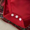 Baby Girls 0-2 Years Infant Long Sleeve Red Romper Plaid Skirt Headband Clothing