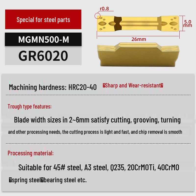 MGGN400/MGMN300/200 CNC Grooving and Parting Cutter Blade