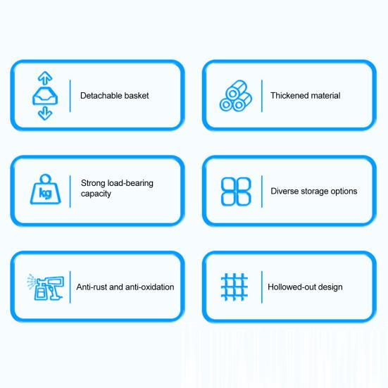 Košík na ovoce Kuchyňský úložný regál s dřevěnými rukojeťmi Dvouvrstvý design Velká kapacita Koš na zeleninu a ovoce s držáky na banány