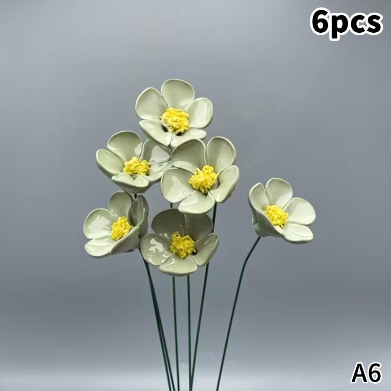 

6/8/10pcs Ceramic Artificial Flowers Forget-me-not Floral Never Fading Eternal Flowers Home Decor Bringing Beauty And Hope A6