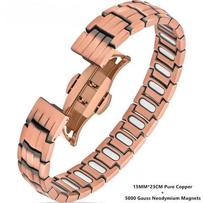 Premium Kupferarmband für Herren mit Magneten mit 5000 Gauß Stärke Titanstahl Armband Schmuck Geschenke
