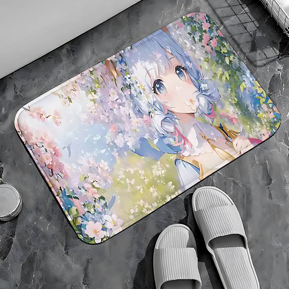 Genshin Impact Kamisato Ayaka Entry Door Floor Mat Festive Decorations Carpet Bathroom Anti-slip Mat Entrance Doormat