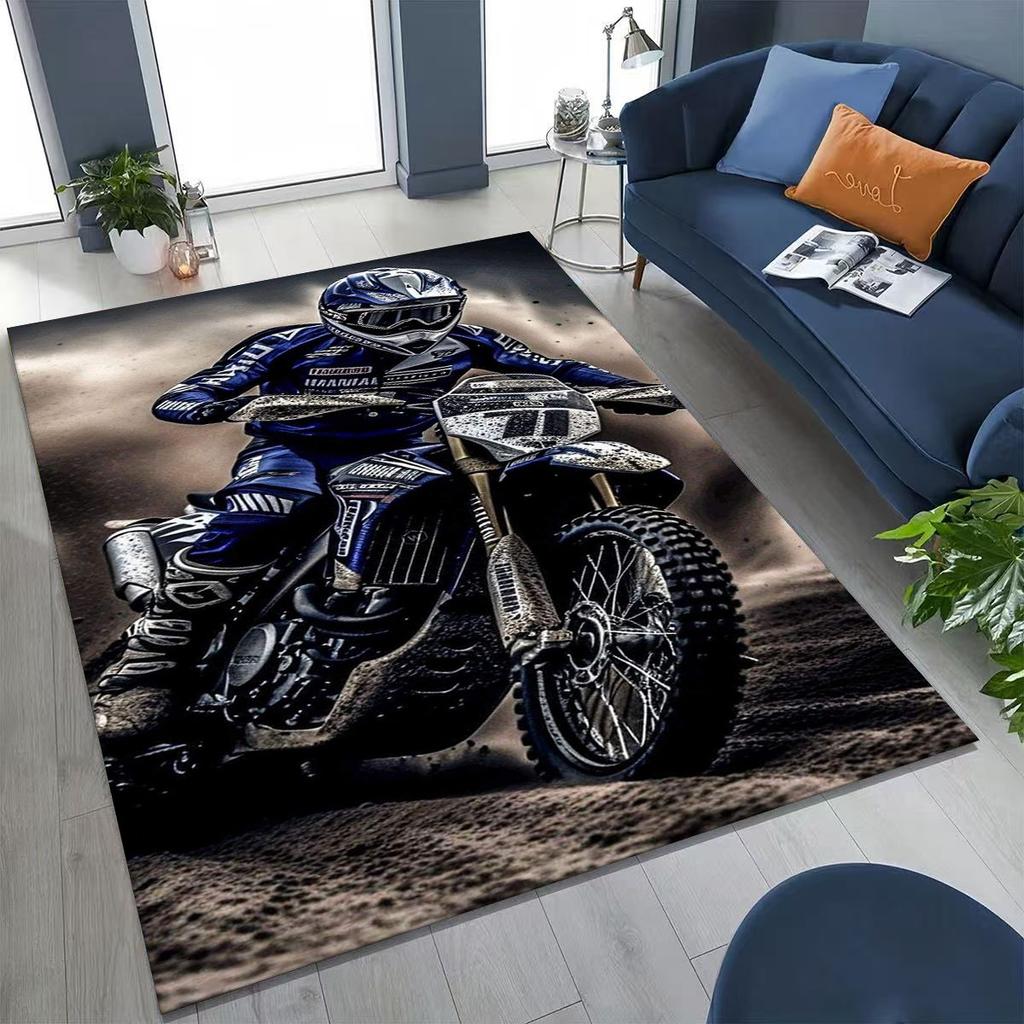 Alfombra Decorativa Personalizada para Motociclista, Motocicleta, Arte, para Dormitorio, Sala de Estar, Sofá, Felpudo de Entrada del Hogar, Alfombra de Piso Grande Antideslizante para Niños