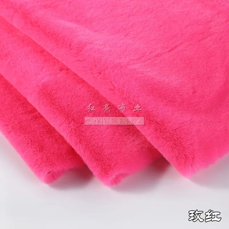 Short Plush Fabric Fur By The Meter for Pillowcases Clothing Sewing High-grade Soft Imitation Rabbit Hair Cloth Plain Thickened