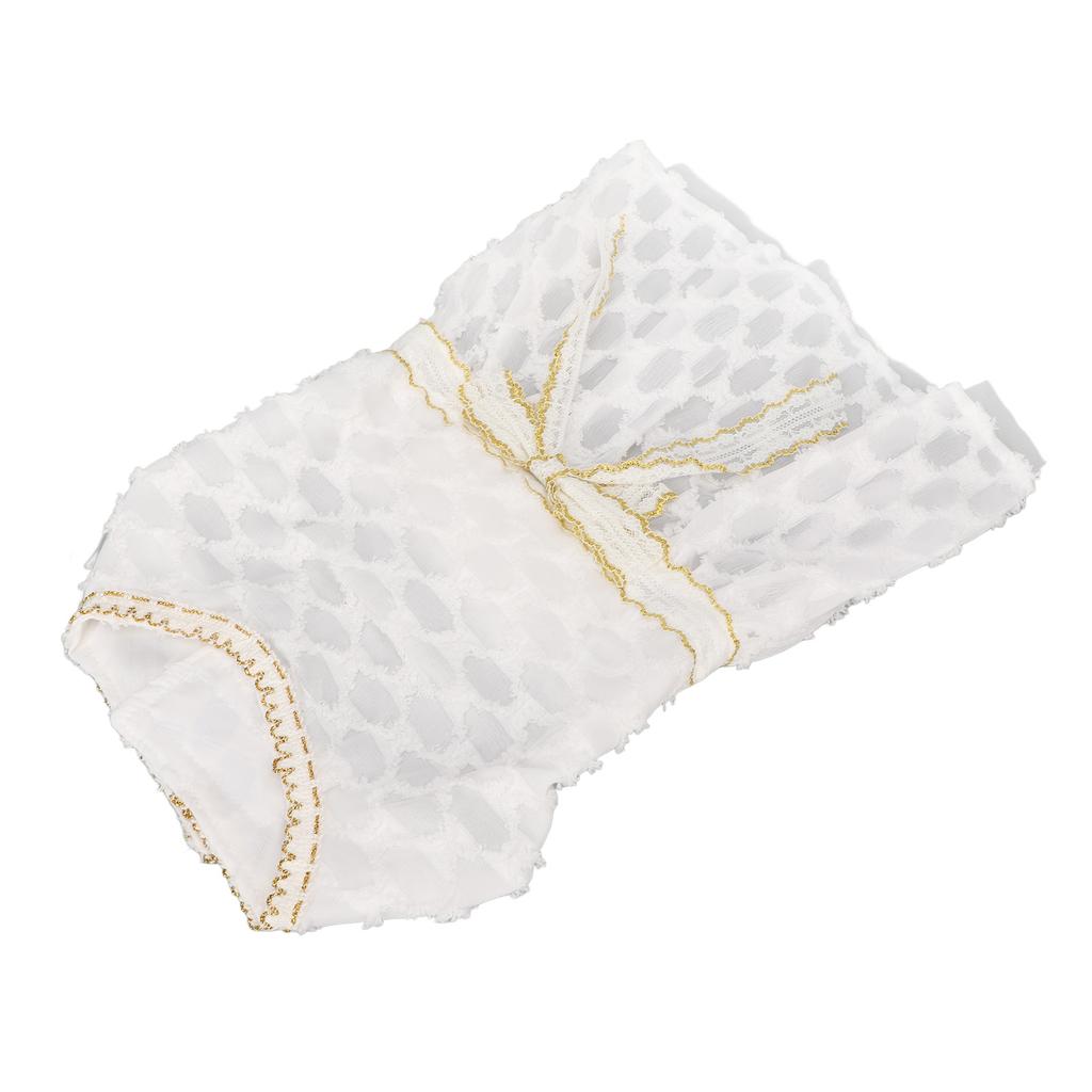 Princess Dog Dress Cute Soft Elastic Lightweight Breathable Puppy Bow Dress for Pet Outfits White