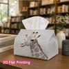 1pc, 2d Flat Printing, Tissue Box Handmade Giraffe Sculpture Pattern Printed Tissue Box, Suitable for Home, Car, and Party Decoration Tissue Holder, P