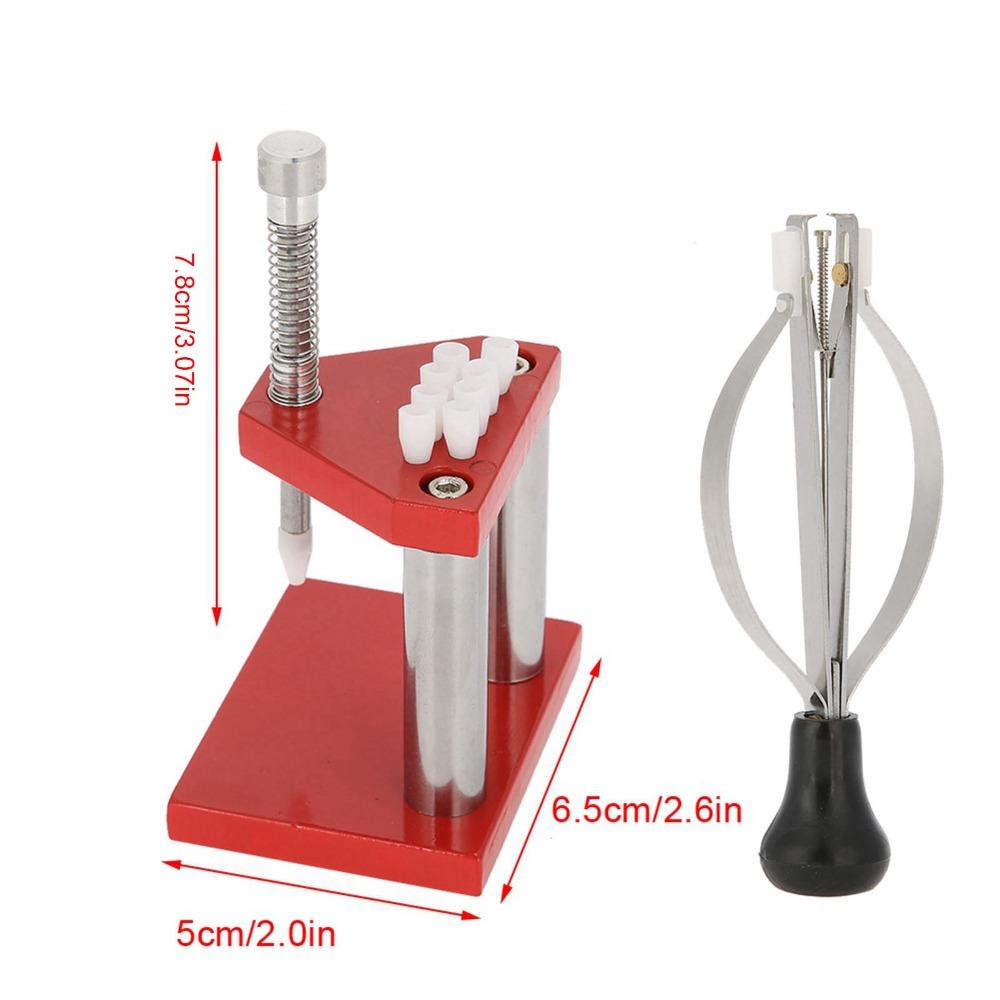 Red Watch Hand Puller Alloy Steel Watch Hand Set Fitter Full Set Watch Hand Plunger Watch Repair