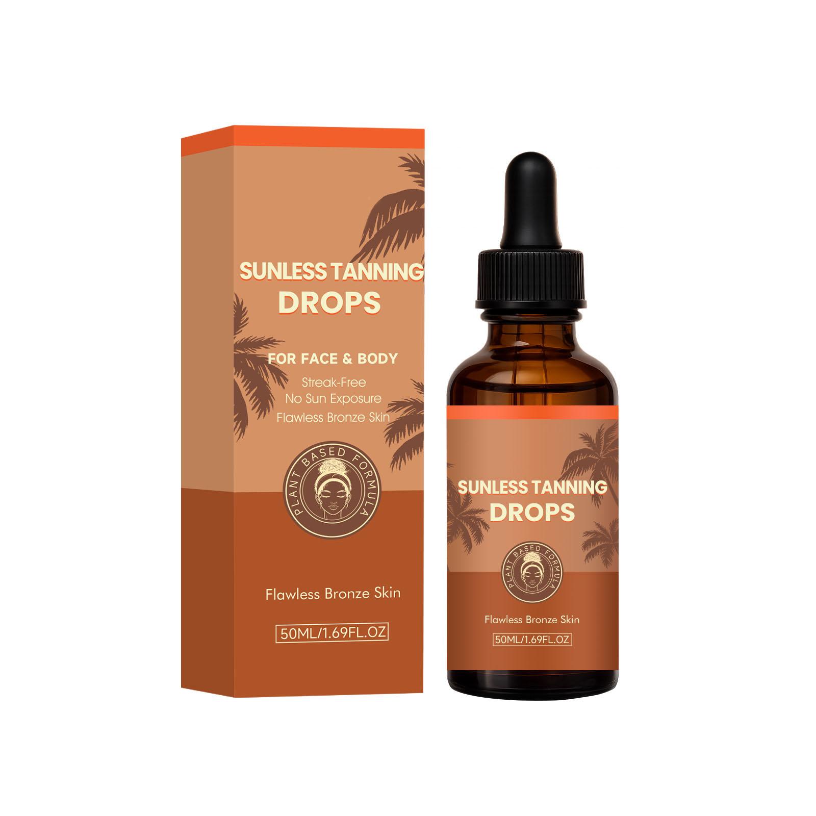 

Sunless Tanning Drops for Face and Body Natural Bronzing Solution Lightweight Formula with Dropper for Even Application 50ml One Size коричневый