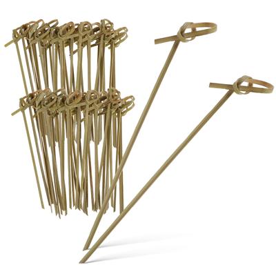 100 Stück Charcuterie-Zubehör Bambusstäbchen Getränke Knoten-Spieße Zahnstocher Party-Food-Sticks Holzprodukt