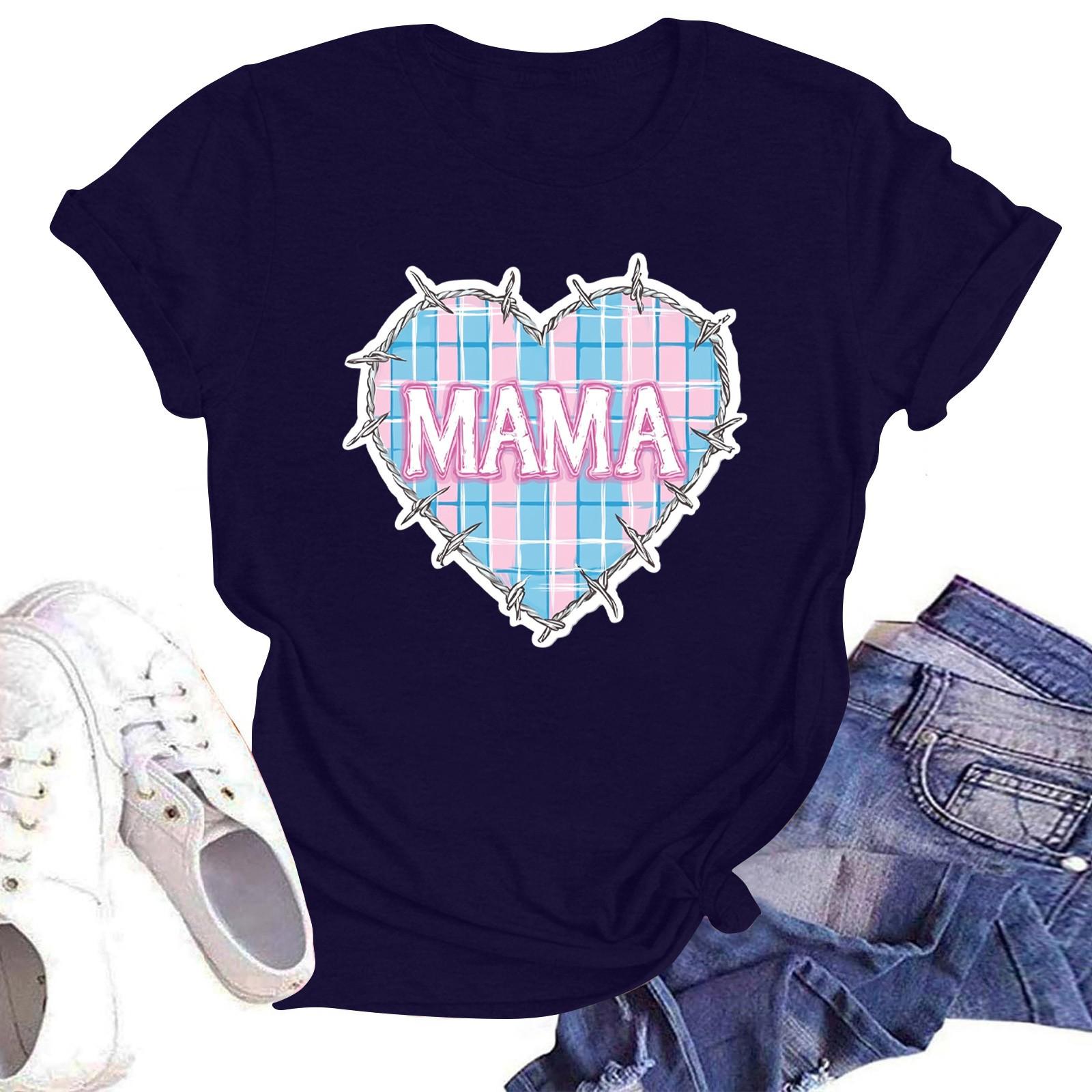 

Женская повседневная футболка с круглым вырезом и короткими рукавами с принтом XL