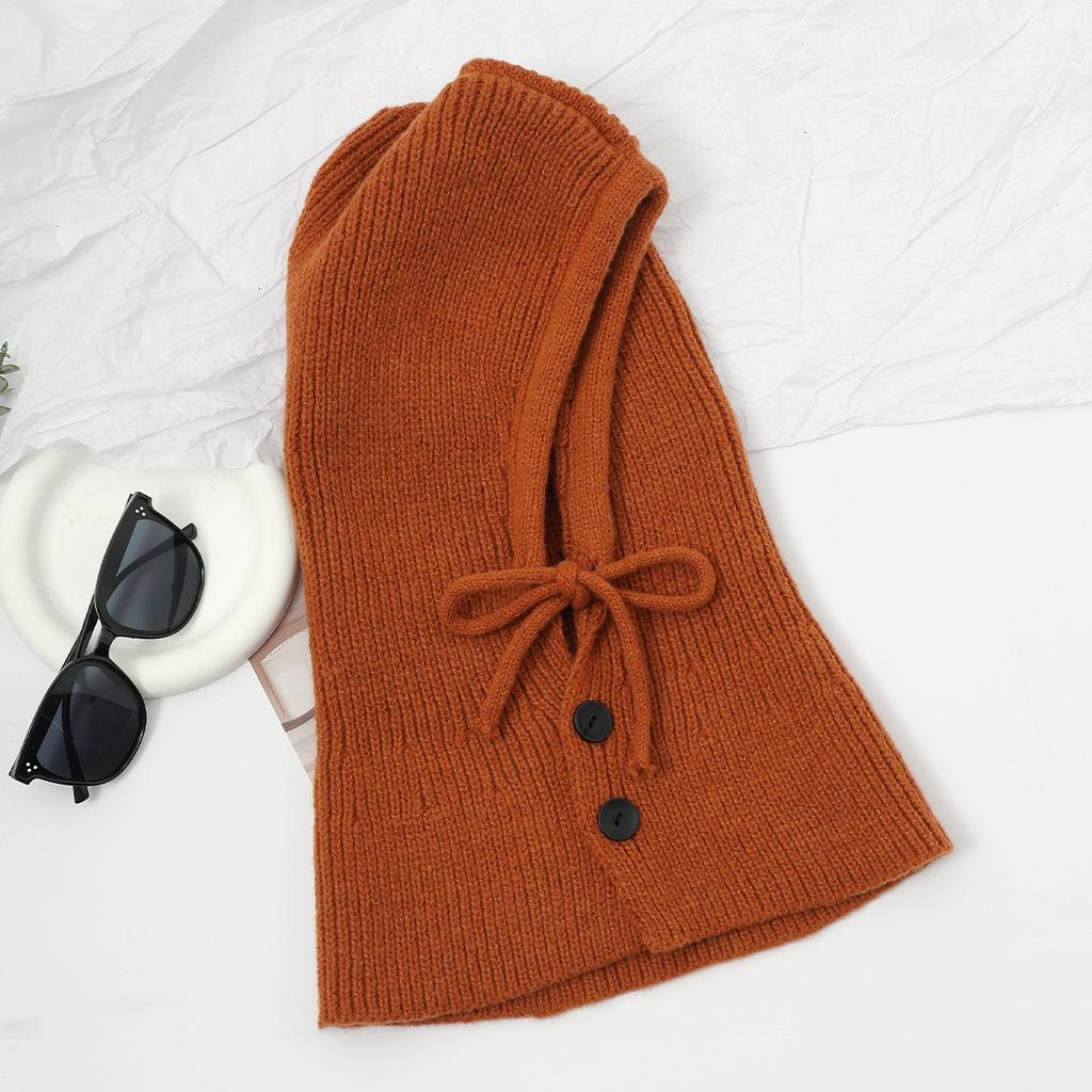 Kominiarka damska zimowa ciepła czapka szalik zintegrowany ochrona uszu dla pary wełniana dzianinowa czapka