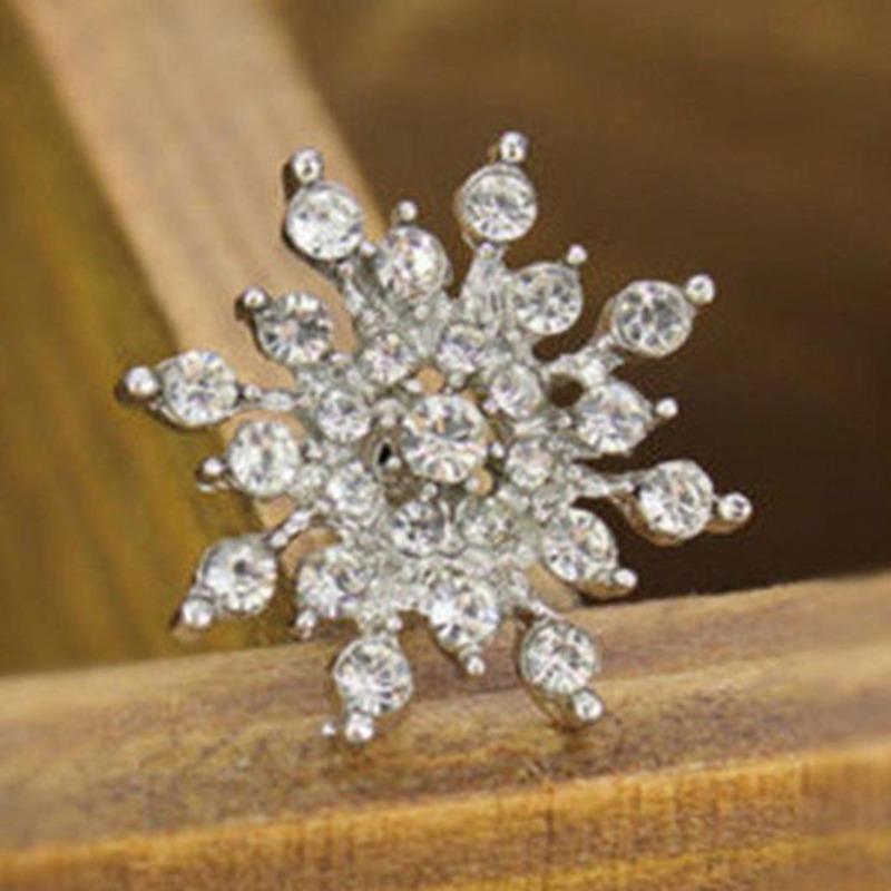 Moda feminina joias elegantes strass floco de neve brincos de orelha presente