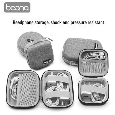 Stoßfestes EVA Bluetooth Headset Aufbewahrungsetui mit Ladegerät und USB-Kabel Organizer