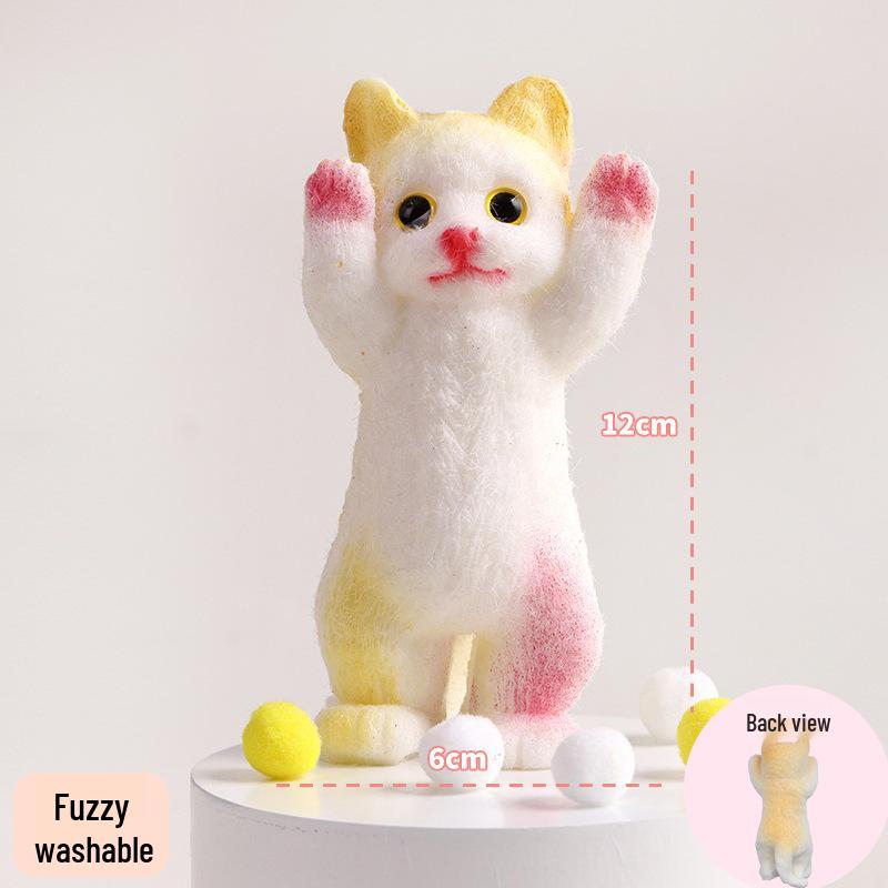 Plüsch-Stoffpuppe Katze Stressspielzeug - Realistische Katzen-Ornament für Büro-Entspannung