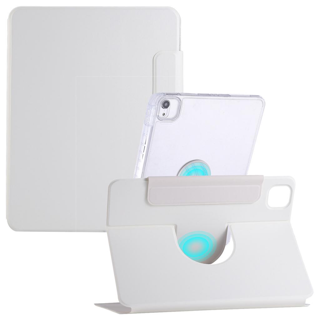 For iPad (2025)/10.9 (2022) Case Magnetic Detachable Rotating Stand Acrylic + Leather Tablet Cover