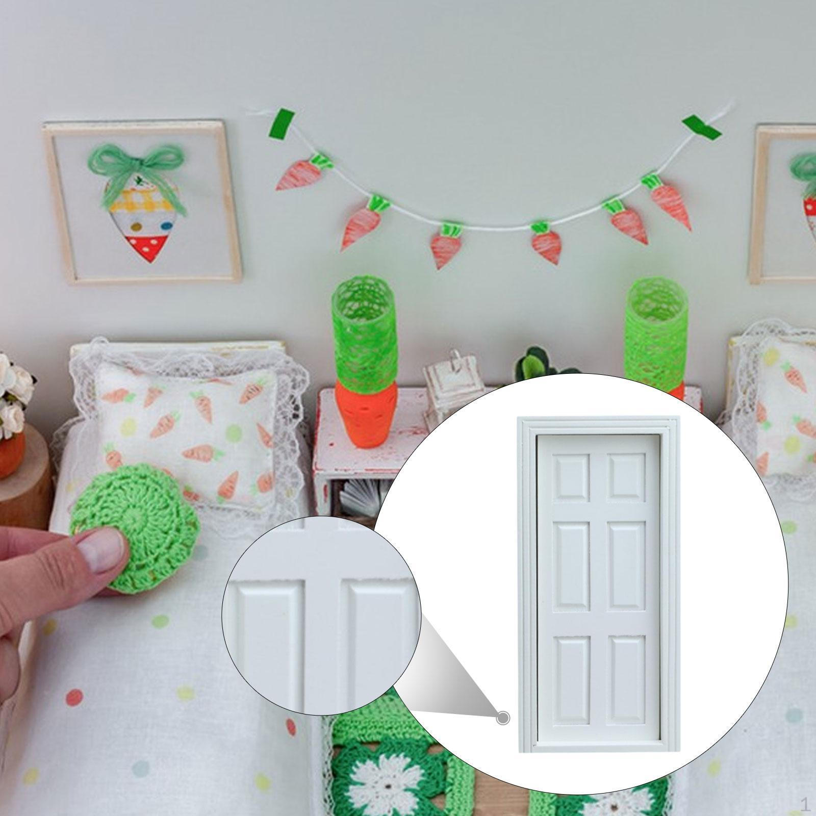 

1:12 Scale Dollhouse Door, Doll Accessories Decoration, Mini Model for DIY Scene, Bedroom Decor