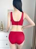 Red Original Seamless Underarm Support Soft Gathering Bra for Women