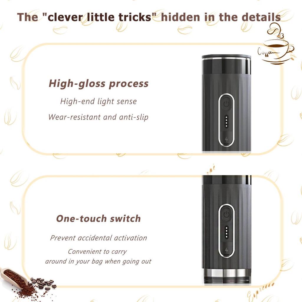 Portable Wireless Italian Espresso Capsule Coffee Machine for Cars - Automatic Heating