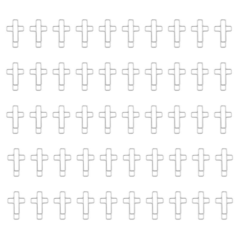 50 Pcs Journal Paper Clips Crosses Shaped Paper Clip Bookmarks Metal Paperclips Creative Planner Clips for Office