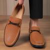 Summer Breathable Walking Men's Business Work Shoes Wear-resistant Soles Men's Loafers High-quality Genuine Leather Casual Shoes