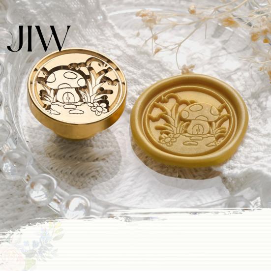 Journal Decoration Seal Wax Stamp, Vintage Plant Pattern Head, Durable Handmade Stationery Accessory Copper Stamp Head Replacement, for Envelope