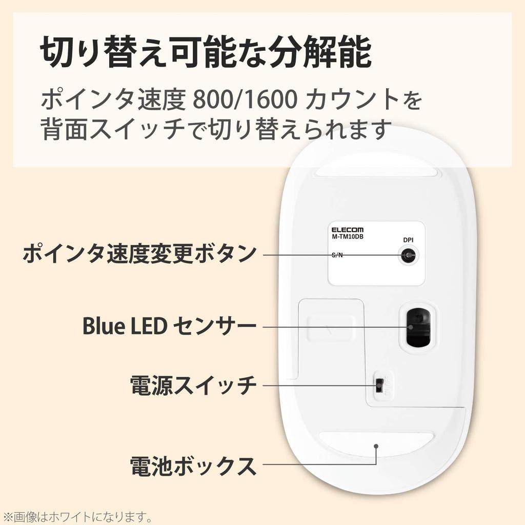 Elecom Wireless Slint 4 Presentation Mode Compatible with Windows and Navy Blue Mouse, 2.4GHz, M-TM10DBBU/EC, Thin, Quiet, Buttons, Function, Mac,
